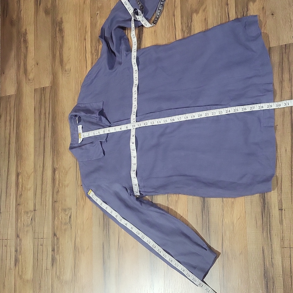 MARISA CHRISTINA Periwinkle Blue Linen Lagenlook 2 Piece Shirt/Jacket & Pants - Picture 10 of 17